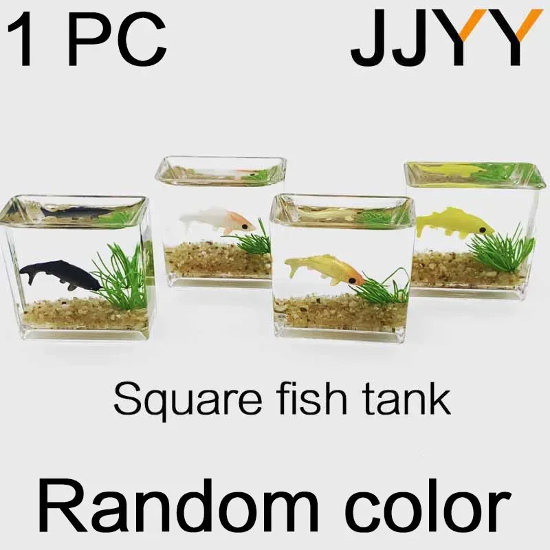 JJYY Mini Glass Aquarium Dollhouse Decoration - Random Color
