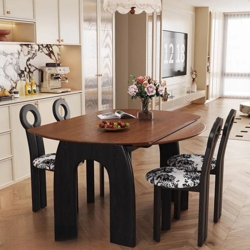 Italy Luxury Dining Table Wood Vintage Minimalist Design Dining Table Extendable Garden Conjuntos De Sala De Jantar Furniture