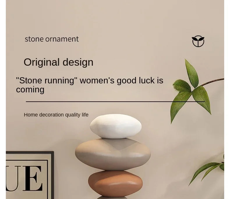 Modern Art Feng Shui Stone Resin Sculpture Wine Cabinet Decor Living Room Desktop Home Decoration Stone Statue Model Figurines