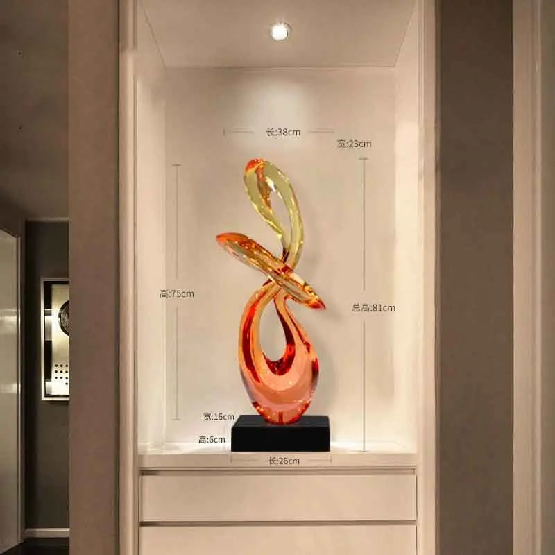 Transparent Resin Sculpture Ornaments, Abstract Crafts, Statue Model Home Decor, Lobby Artwork Decoration, Nordic Luxury Gifts