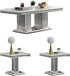 Modern coffee tables in silver with decorative elements on a white background