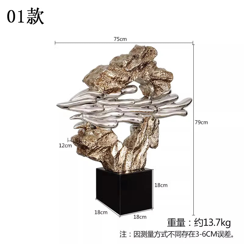 Modern Abstract Sculpture Decoration: Creative Soft Decoration for Hotel Lobby Living Room, Clubhouse, Resin Flooring, and Entr