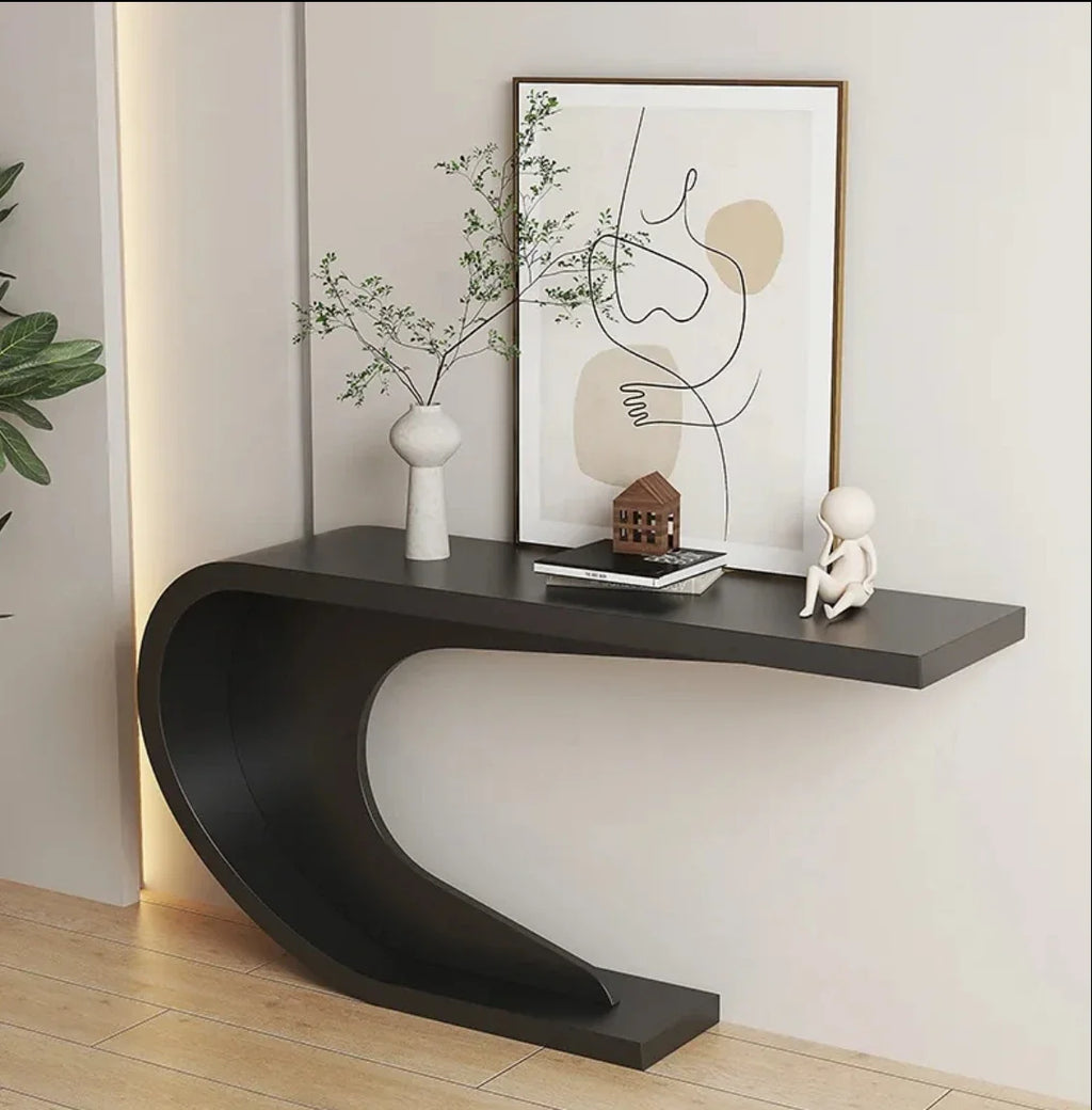 Stainless Steel Modern Console Table with Marble Top