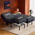 Adjustable Bed Frame with Split King Cooling Gel Memory Foam Mattress 14 Inch Medium Firm Massage Wireless Remote USB Ports