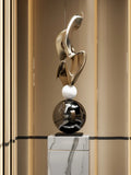 Luxury large geometric resin statue home decor as an elegant centerpiece for modern living spaces.
