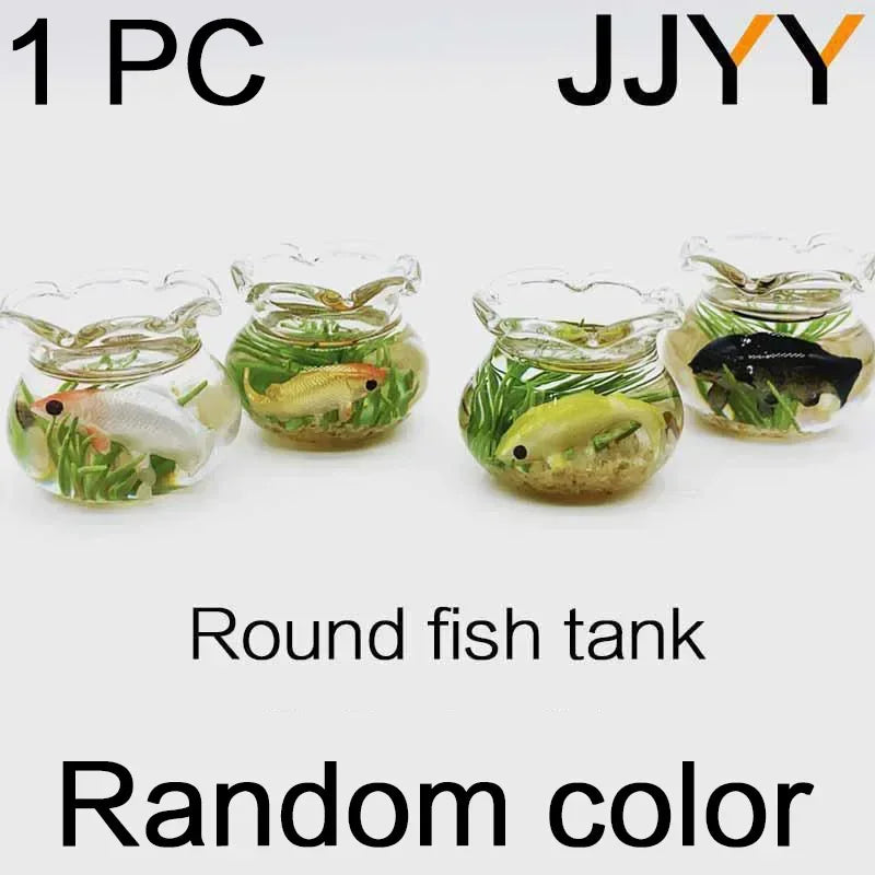 JJYY Mini Glass Aquarium Dollhouse Decoration - Random Color