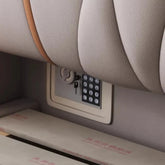 Close-up of a security lock and keypad on a vehicle&