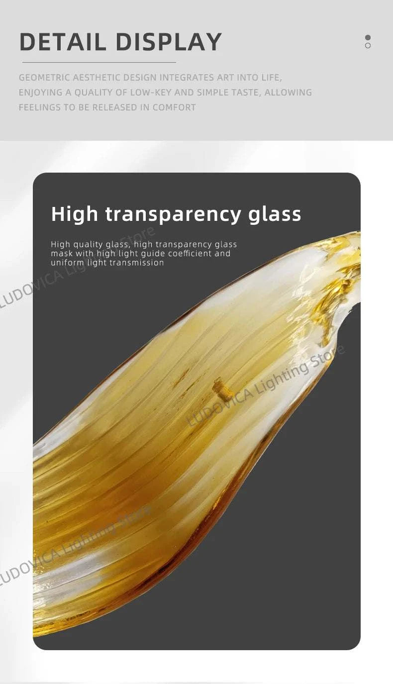 High transparency glass product with text on a gray background
