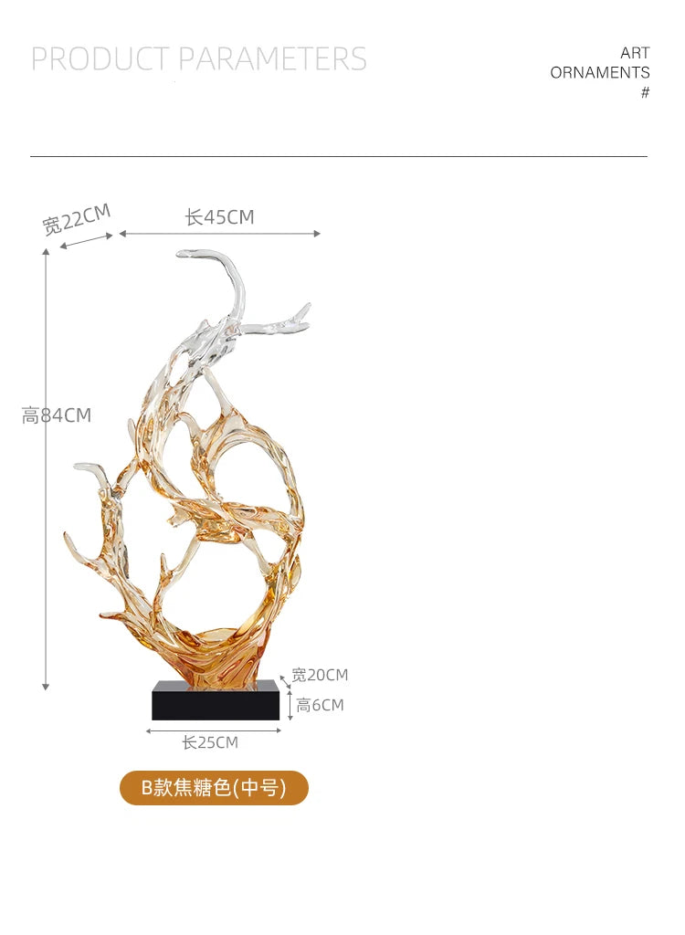 Modern Abstract Sculpture Decoration: Creative Soft Decoration for Hotel Lobby Living Room, Clubhouse, Resin Flooring, and Entr