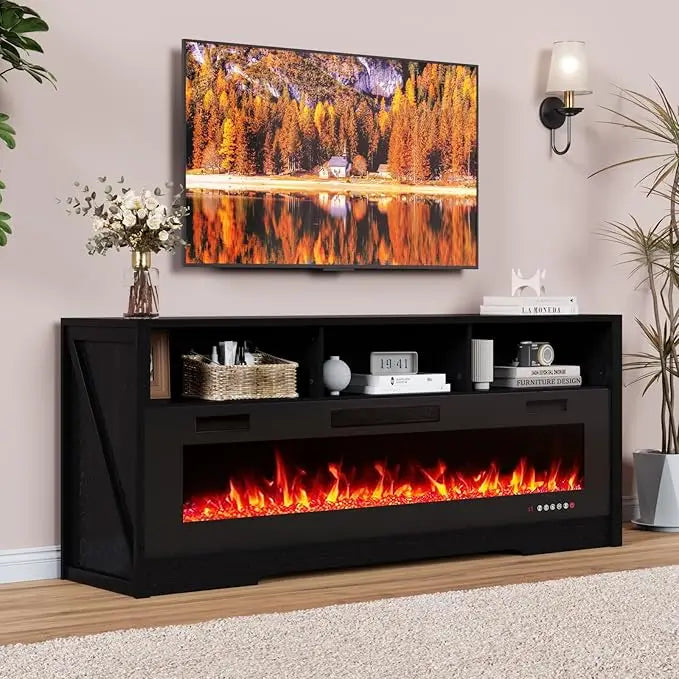 65''Fireplace TV Stand with 60" Fireplace,Entertainment Center