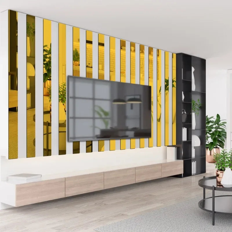 3D Wall Stickers Living Room, TV Back Drop DIY, Home Entrance Acrylic Mirror