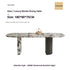Marble dining table with customizable color option on a white background