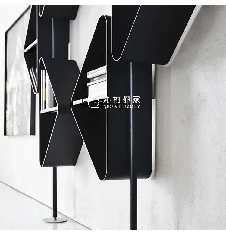 Stainless steel partition bookshelf adding modern style and visual separation to living spaces.
