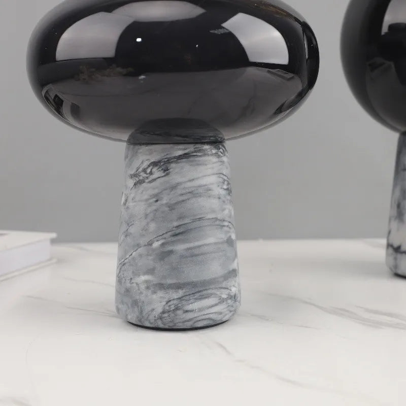 Marble-Effect Glass Vase | Hydroponic & Floral Desktop Accent