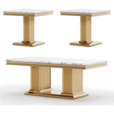 White Faux Marble Coffee Table Set showcasing modern design and elegant finish