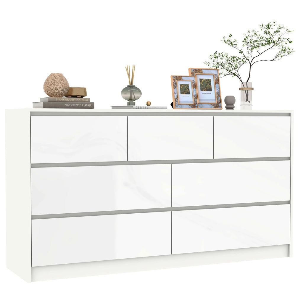 7 Drawer Dresser for Bedroom, 55 Inch Modern Design