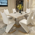 Marble Square Dining Table Set 4 Chairs and  6 Chairs,modern Luxury Gold with 6 Seater Restaurant Dining Room Furniture - view 20