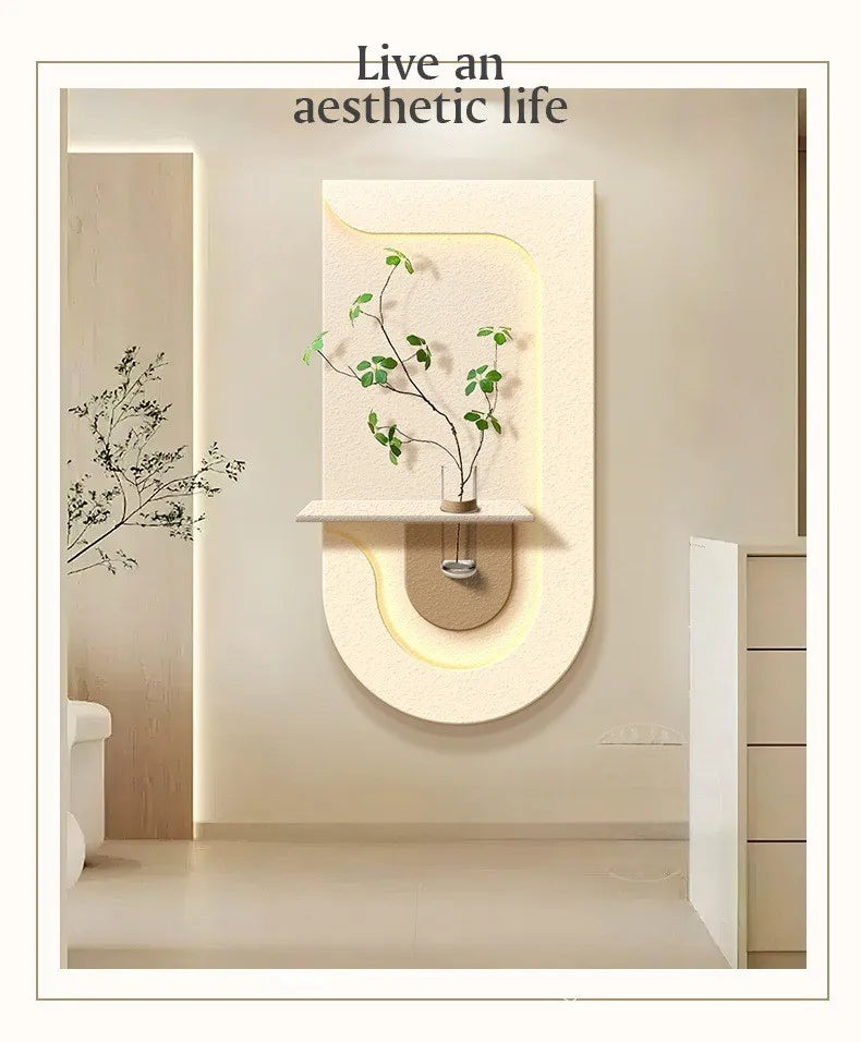 Entrance decoration porch green plant ornaments entrance corridor LED wall lamp painting high-end living room mural lamp - view 14