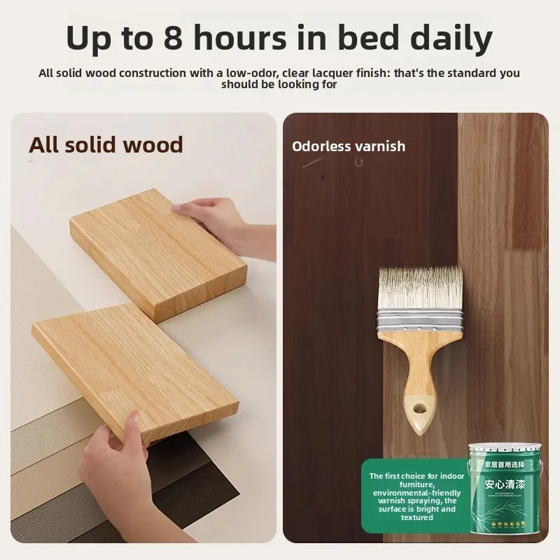 Solid wood bedside table, bedroom bedside storage, household sofa edge - view 4