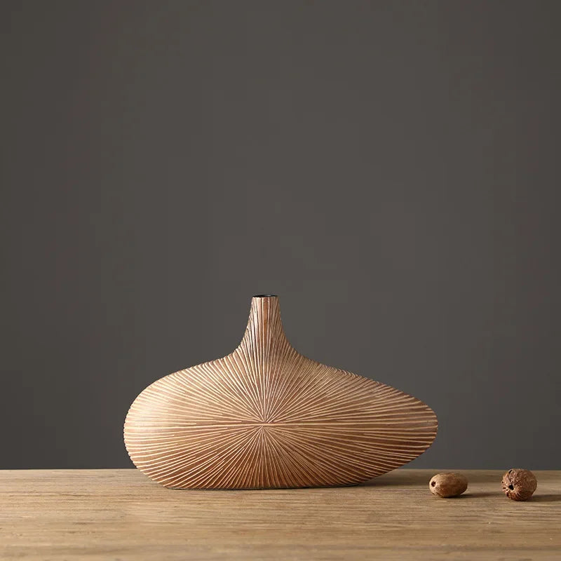Light Luxury Resin Tabletop Vase | Sculptural Home Décor Accent