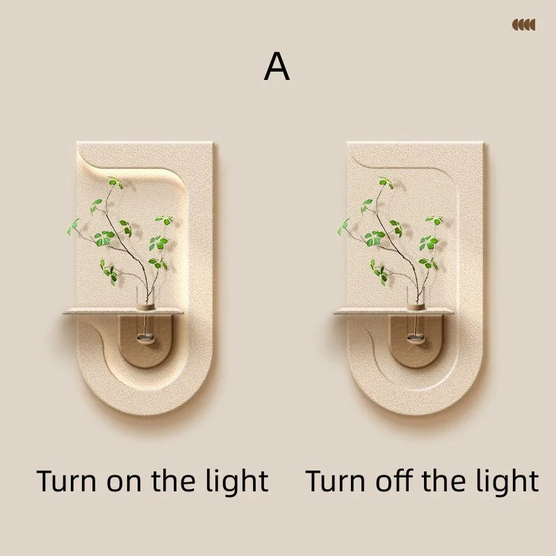 Entrance decoration porch green plant ornaments entrance corridor LED wall lamp painting high-end living room mural lamp - view 18