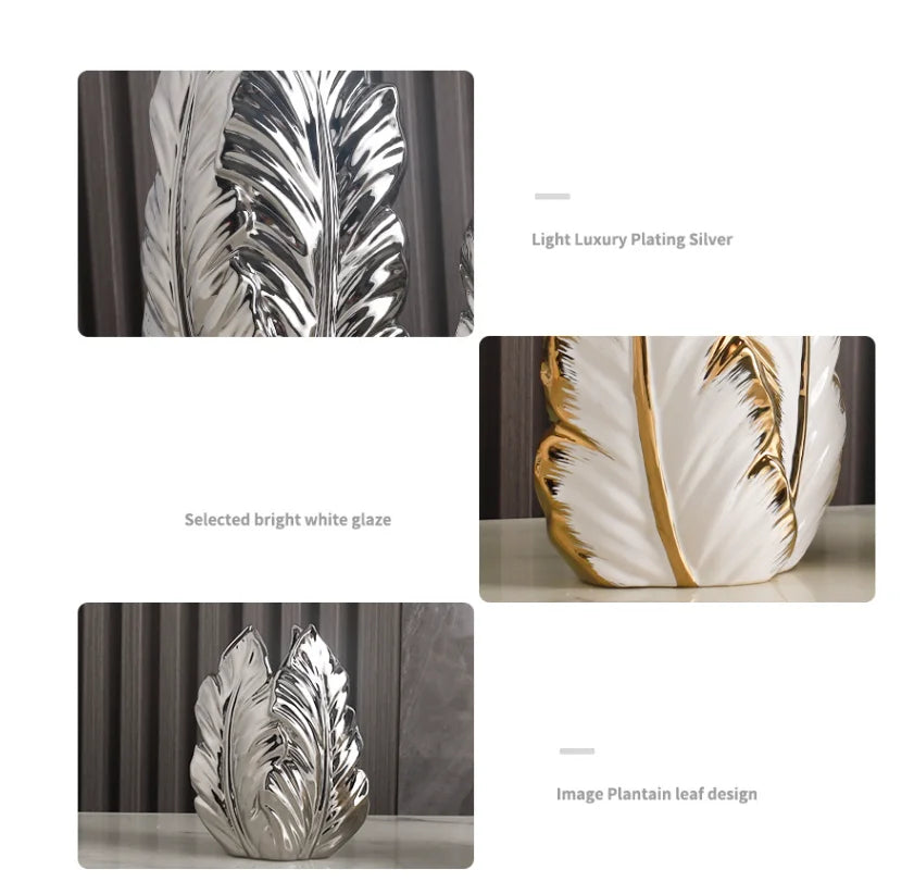 Nordic Gold-Painted Ceramic Vase | Luxury Home Décor Accent