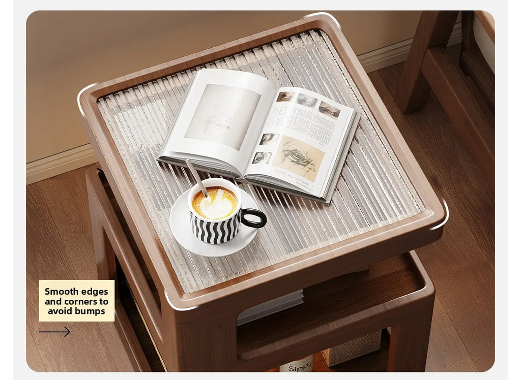 Solid wood bedside table, bedroom bedside storage, household sofa edge - view 22