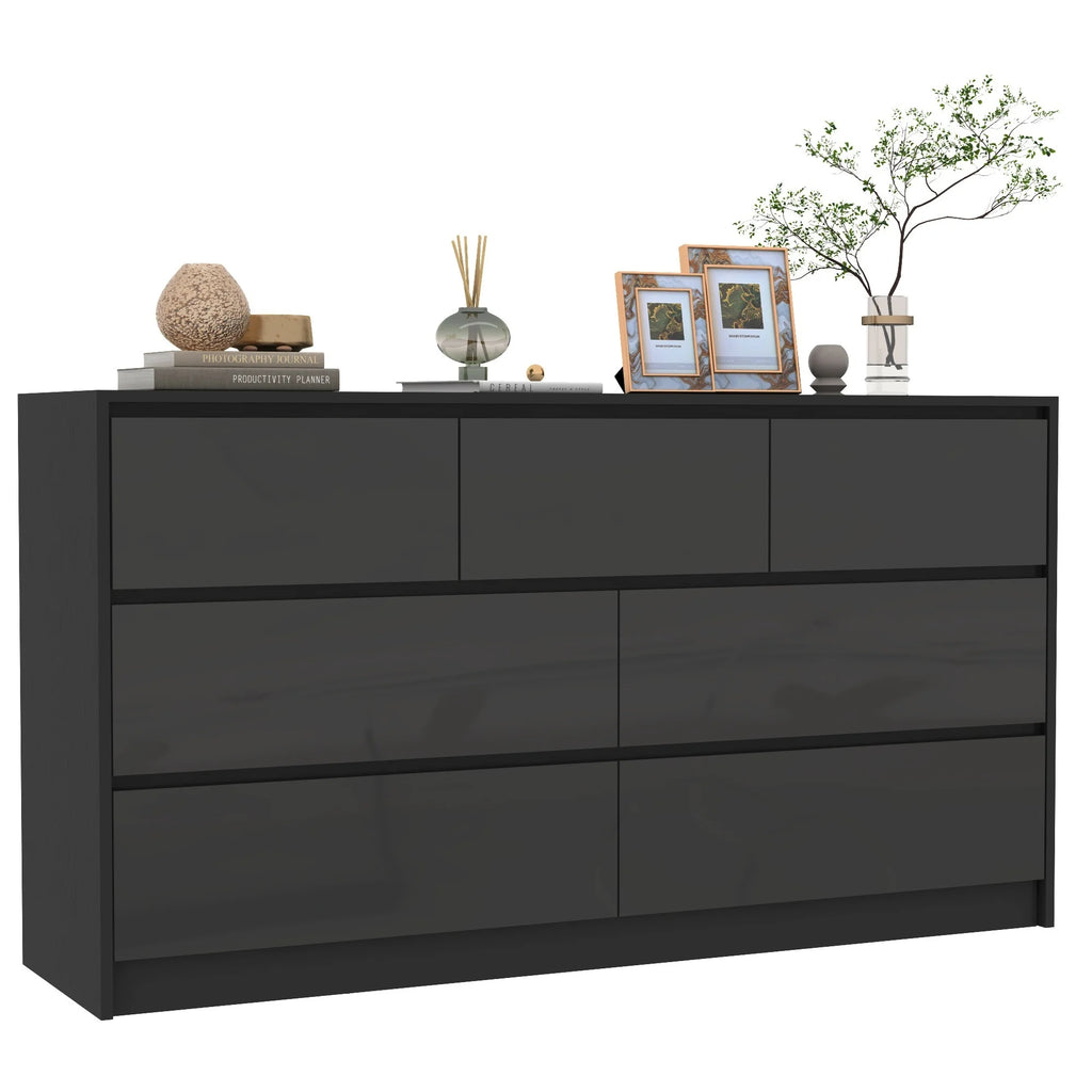 7 Drawer Dresser for Bedroom, 55 Inch Modern Design