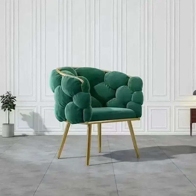 Luxury bubble makeup chair in green with plush bubble design, perfect for modern makeup rooms and stylish decor.