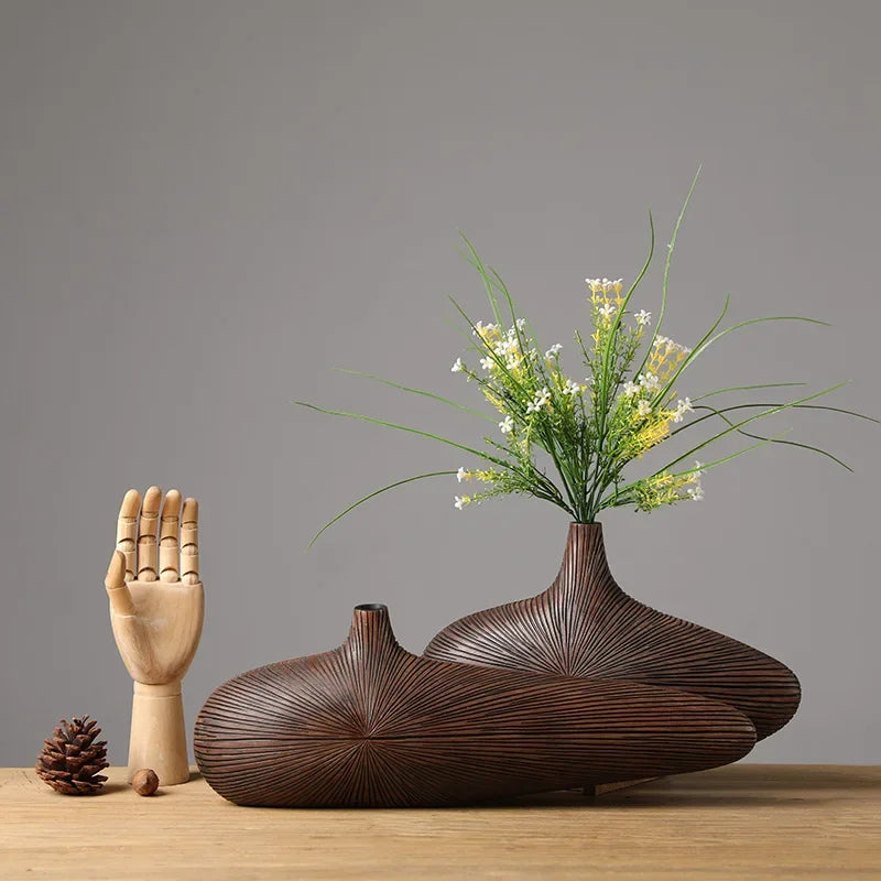 Light Luxury Resin Tabletop Vase | Sculptural Home Décor Accent