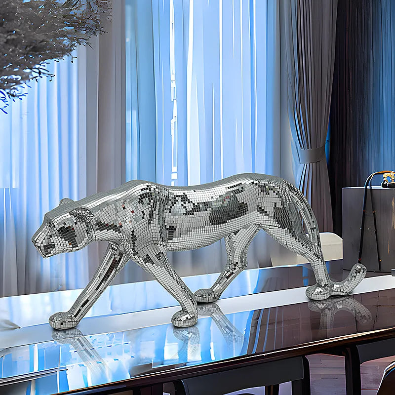 Modern Luxury Leopard Sculptures Desk Ornaments Art Leopard Figurines Living Room Creative Animals Sculptures Bedroom Home Decor