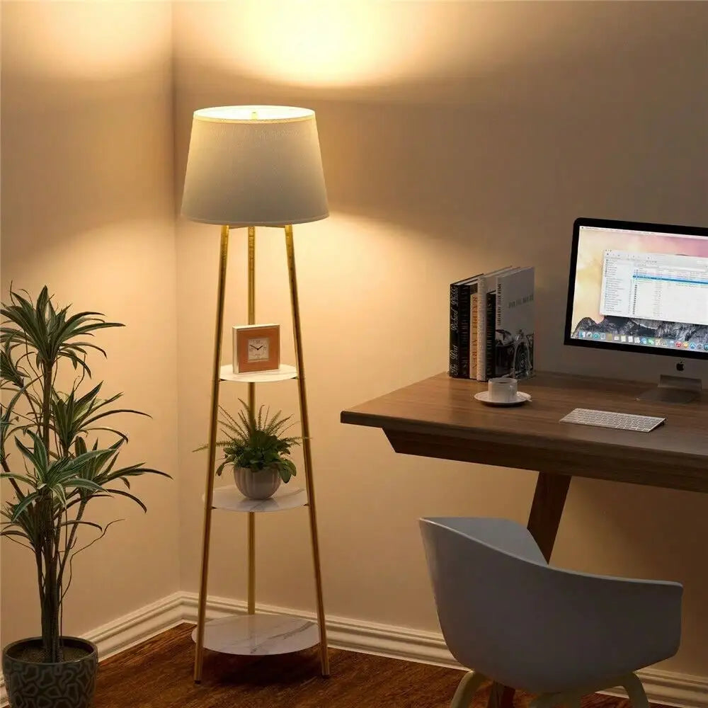 Modern Shelf Floor Lamp With 3 Levels Shelf with Remote Control