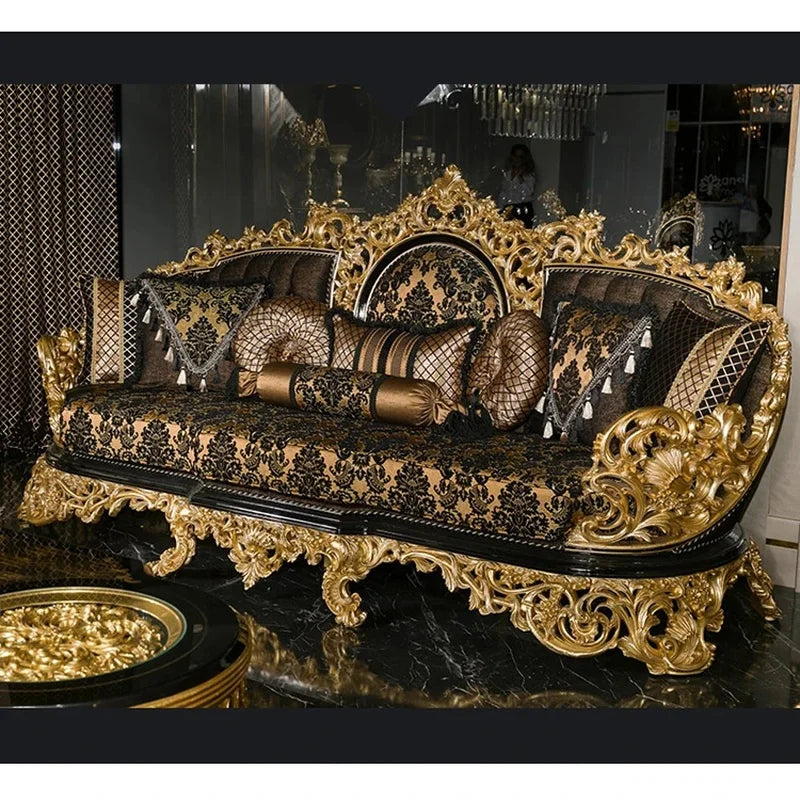 Antique Baroque Style Luxury Sofa Set for Living Room