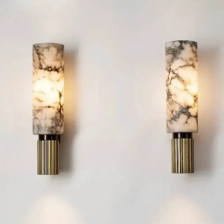 Modern marble wall lamp adding elegance and style to a contemporary interior decor.