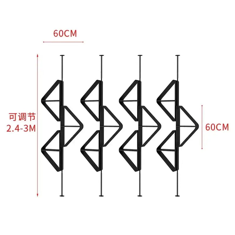 Stainless Steel Light‑ Partition Bookshelf dimensions 60CM x 60CM adjustable 2.4-3M.