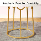 Aesthetic golden base of the round dining table for 4, showcasing durability and modern design.