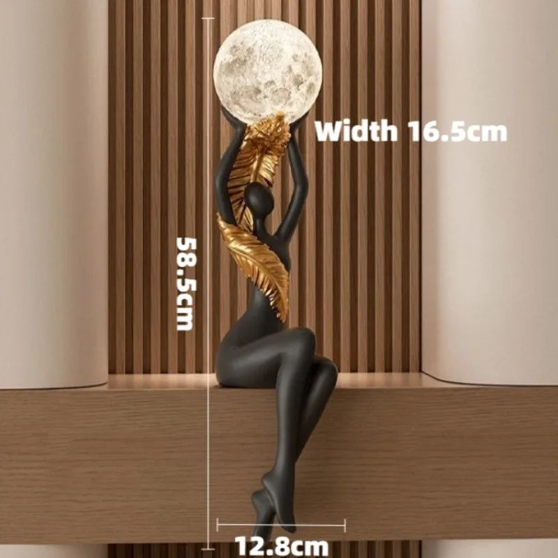 Resin Luxury Solid Color Figurines Luminous Character Wine Cabinet Figurines Semi-handmade Creative Modern Simple Home Decor