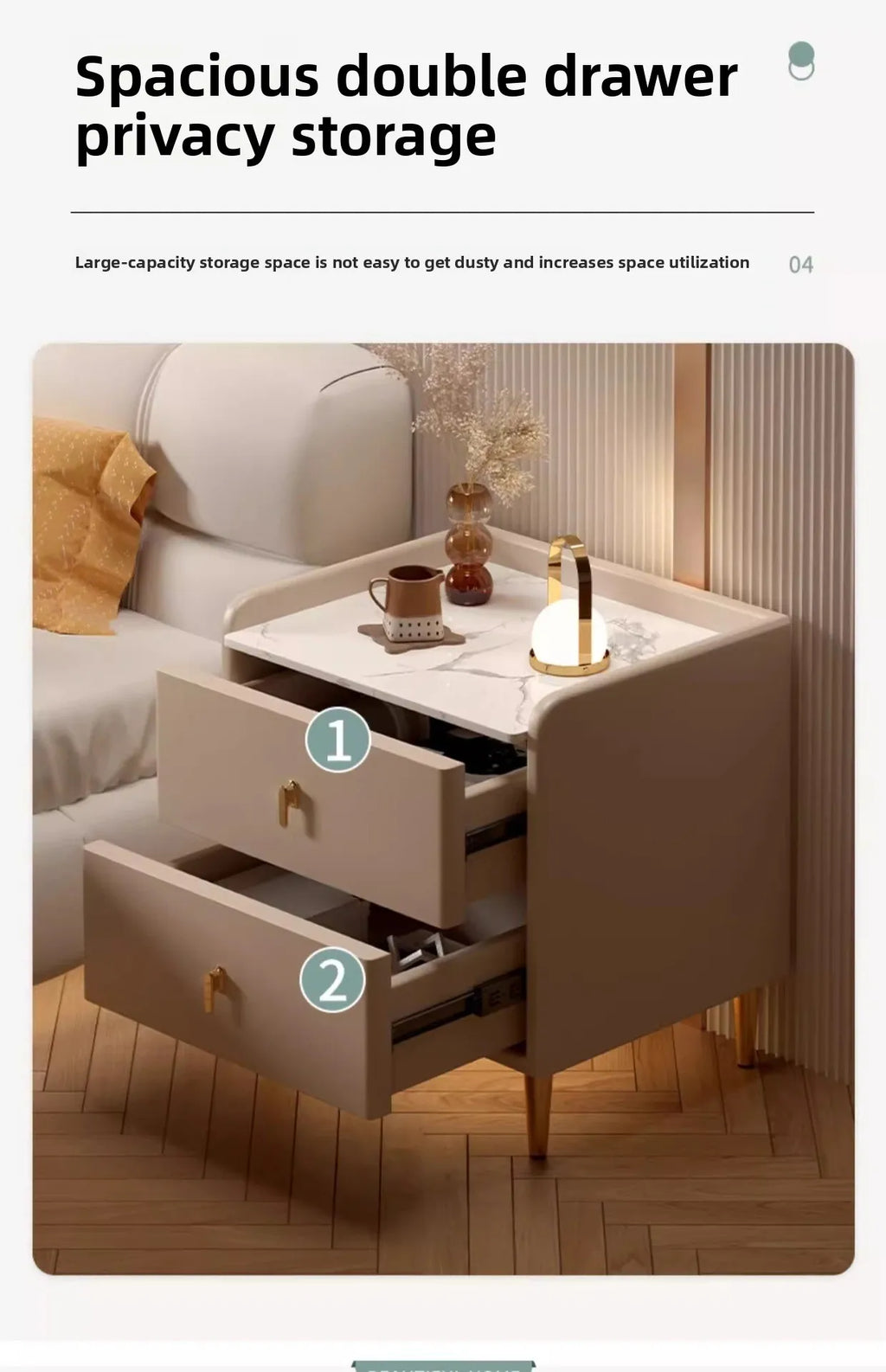 Bedside table Three pumps Multifunctional small locker Shelf Bedroom bedside table - view 14