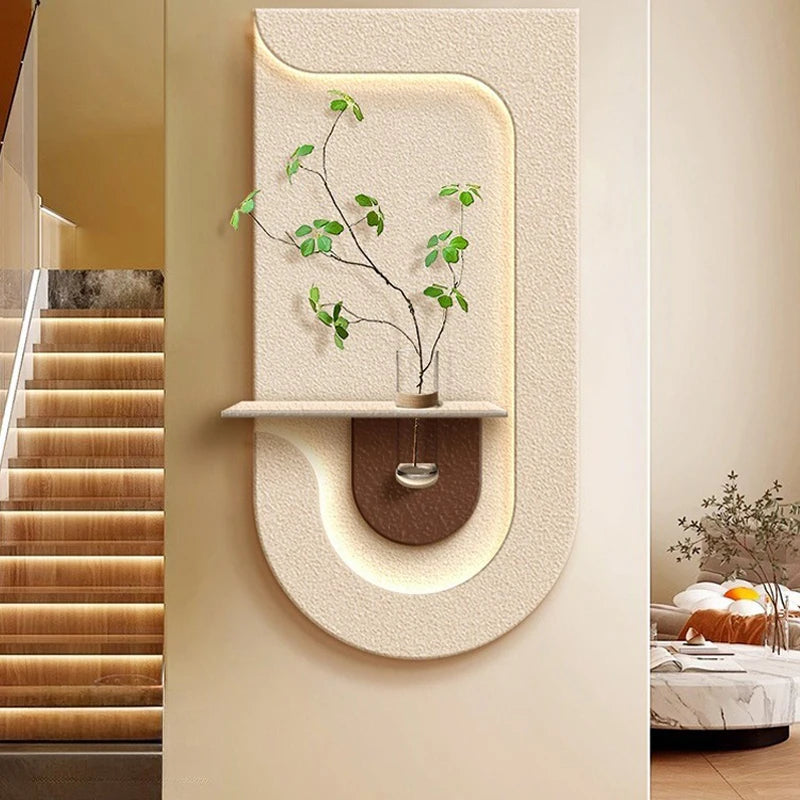 Entrance decoration porch green plant ornaments entrance corridor LED wall lamp painting high-end living room mural lamp - view 2