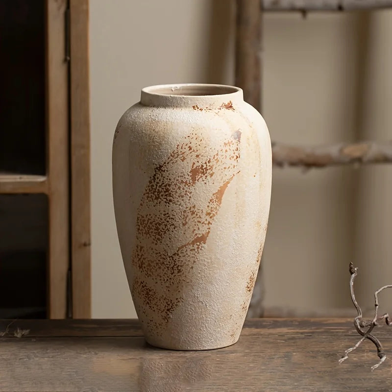 Retro Ceramic Planter | White Spotted Flower Pot - view 7