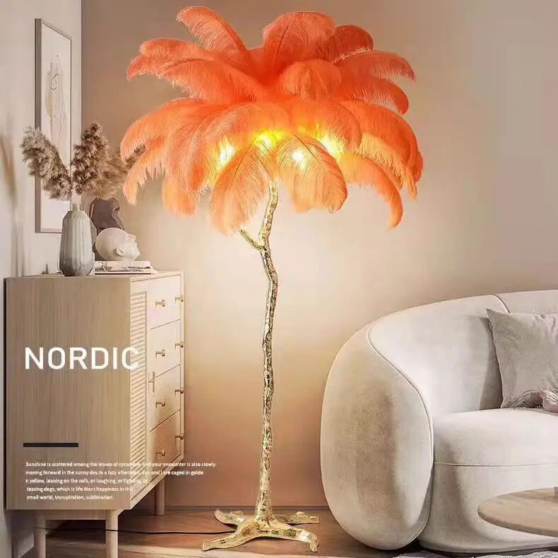 Nordic Ostrich Feather Led Floor Lamp