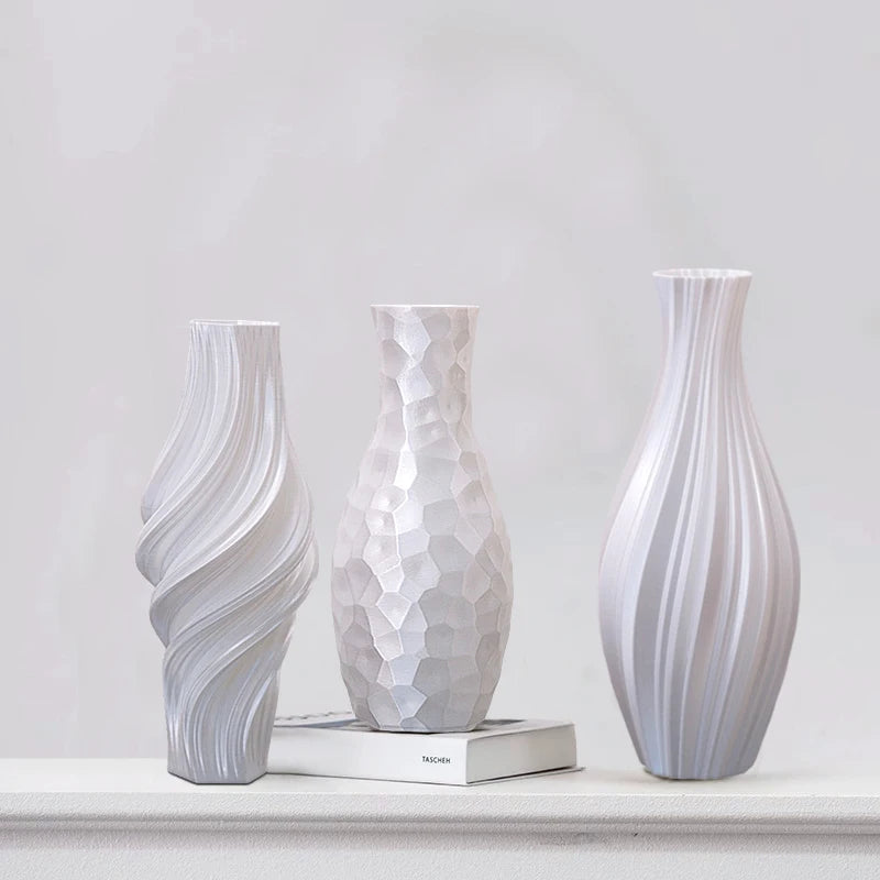 3D Printed Flower Vases Modern Plastic Decorative