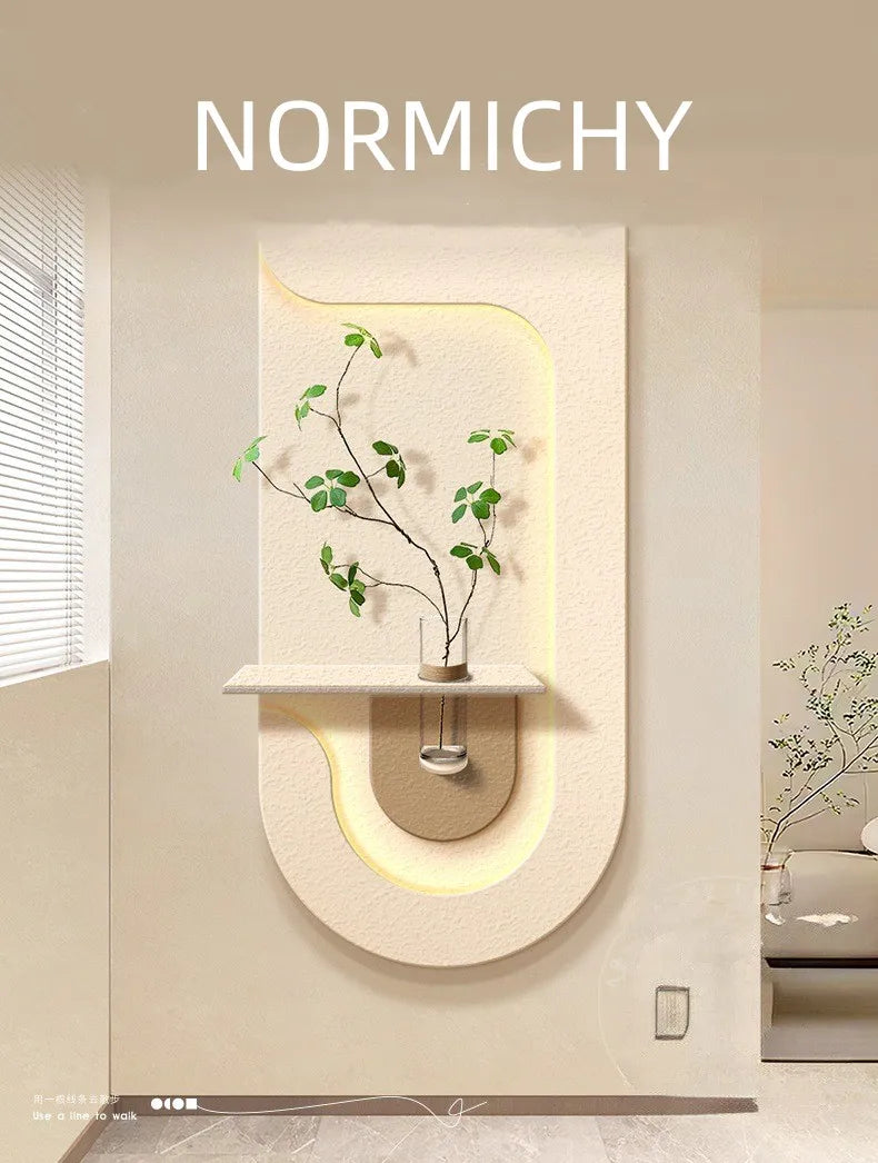 Entrance decoration porch green plant ornaments entrance corridor LED wall lamp painting high-end living room mural lamp - view 7