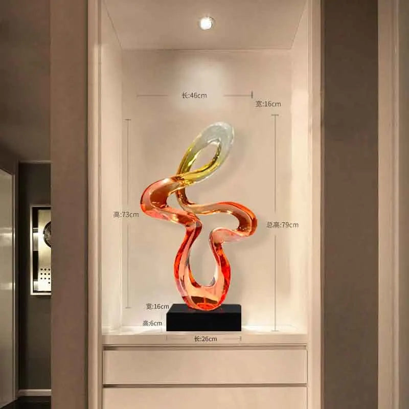 Transparent Resin Sculpture Ornaments, Abstract Crafts, Statue Model Home Decor, Lobby Artwork Decoration, Nordic Luxury Gifts