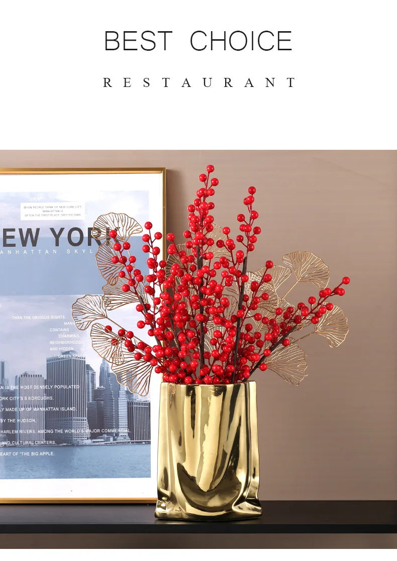 Silver Ruffled Flower Vase Porcelain Ceramic