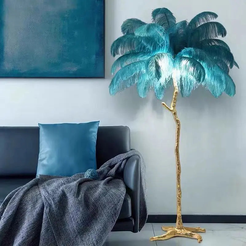Nordic Ostrich Feather Led Floor Lamp