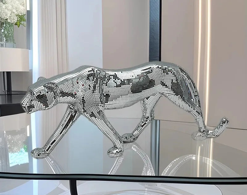 Modern Luxury Leopard Sculptures Desk Ornaments Art Leopard Figurines Living Room Creative Animals Sculptures Bedroom Home Decor