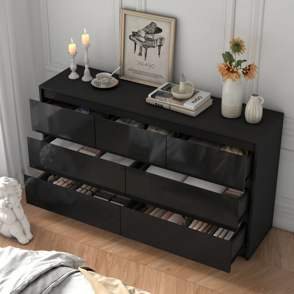 7 Drawer Dresser for Bedroom, 55 Inch Modern Design