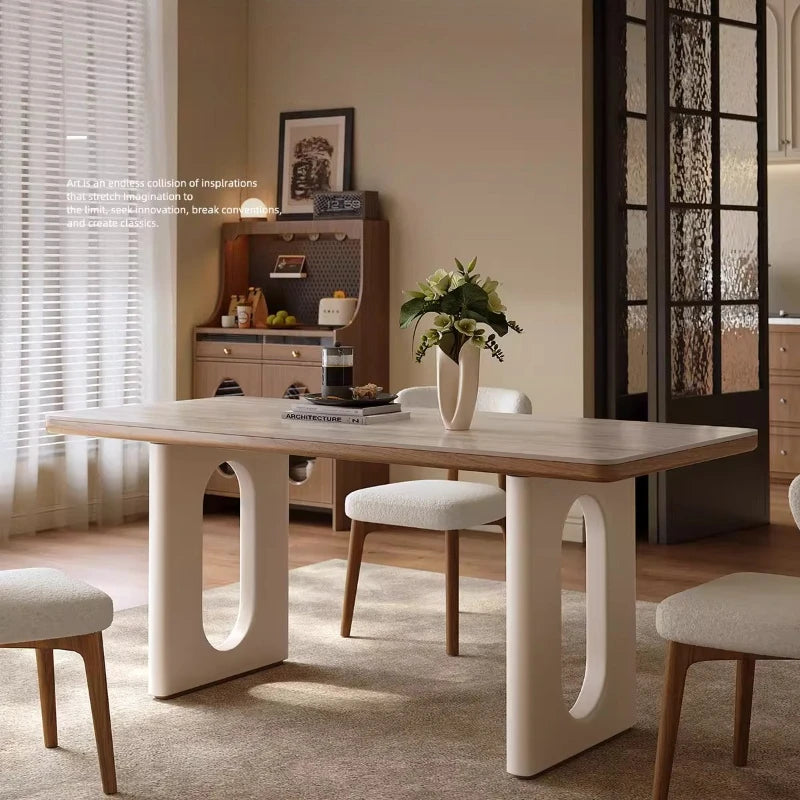 6 Person White Dining Table Luxury Design Modern Nordic Living Room Dining Table Restaurant Wooden Tavoli Da Pranzo Furniture