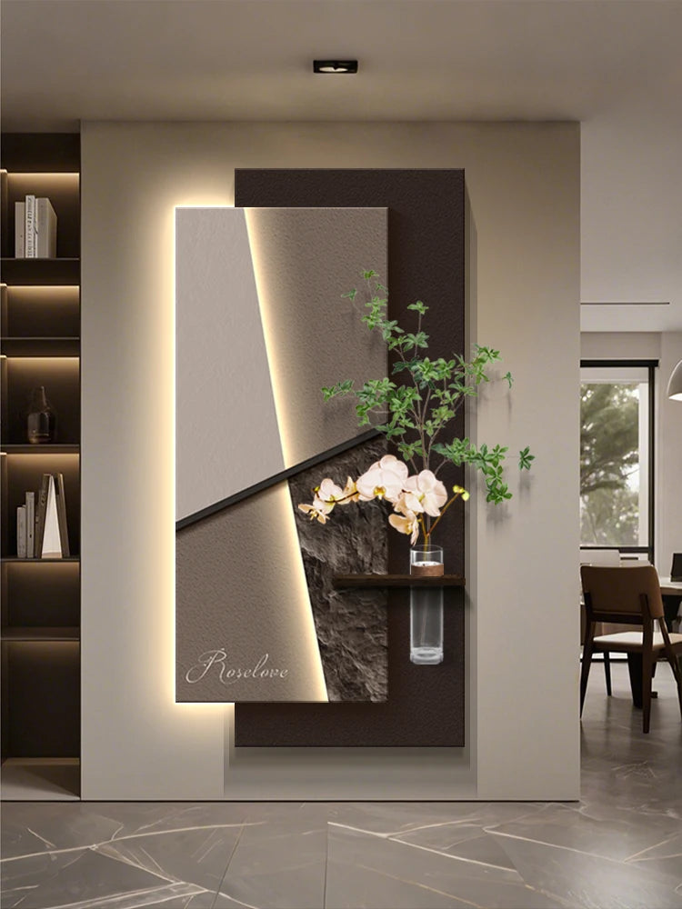 Ltalian Minimalist Entrance Decoration Painting Mural Hydroponic Green